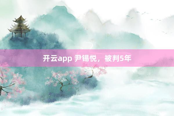 开云app 尹锡悦，被判5年