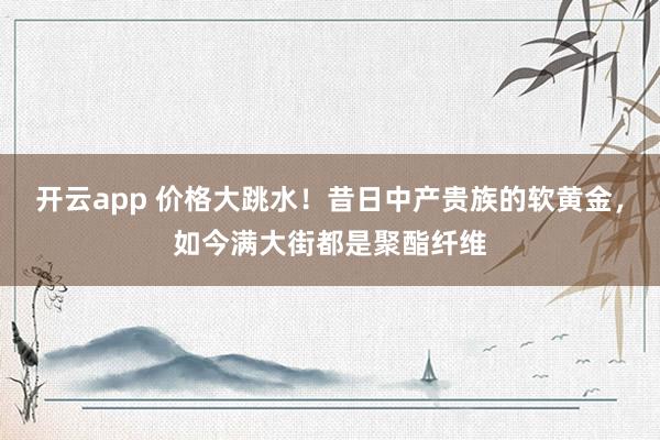 开云app 价格大跳水！昔日中产贵族的软黄金，如今满大街都是聚酯纤维