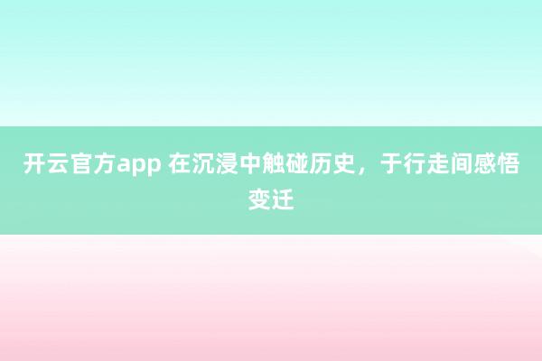 开云官方app 在沉浸中触碰历史，于行走间感悟变迁